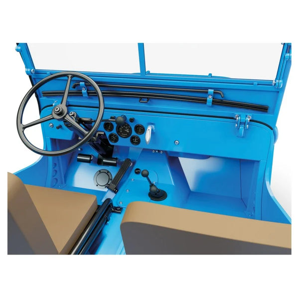 Blauwe jeep, raket naar de maan