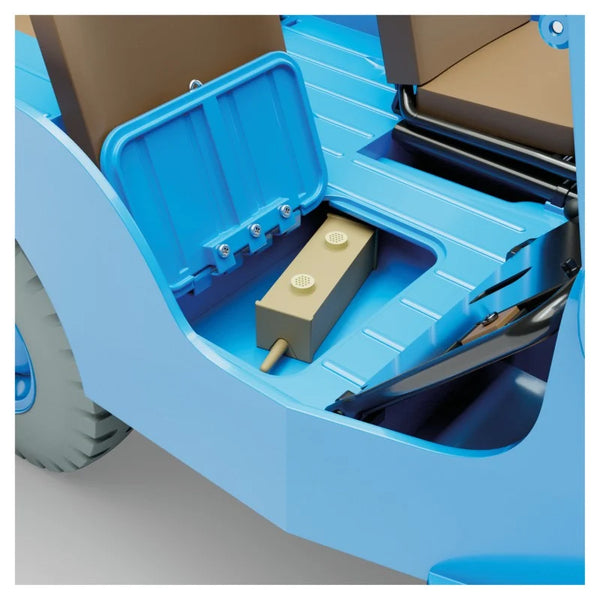 Blauwe jeep, raket naar de maan